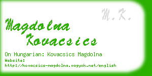 magdolna kovacsics business card